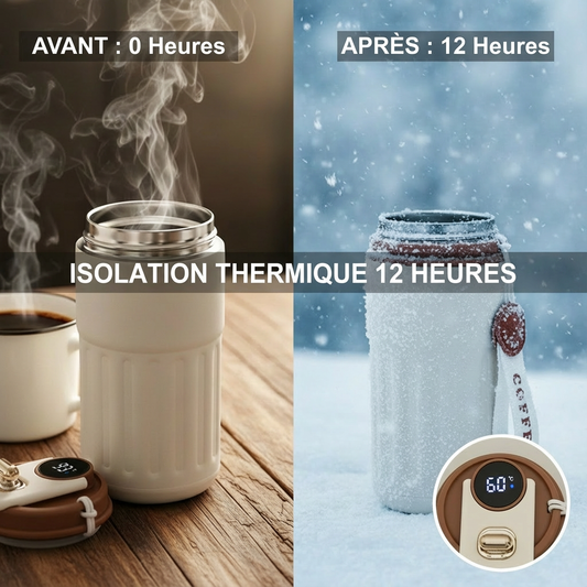 450ML Thermos Water Bottle Smart Display Temperature Stainless Steel Vacuum Coffee Cup Keep Cold and Heat Travel Thermal Mug