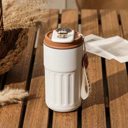 450ML Thermos Water Bottle Smart Display Temperature Stainless Steel Vacuum Coffee Cup Keep Cold and Heat Travel Thermal Mug