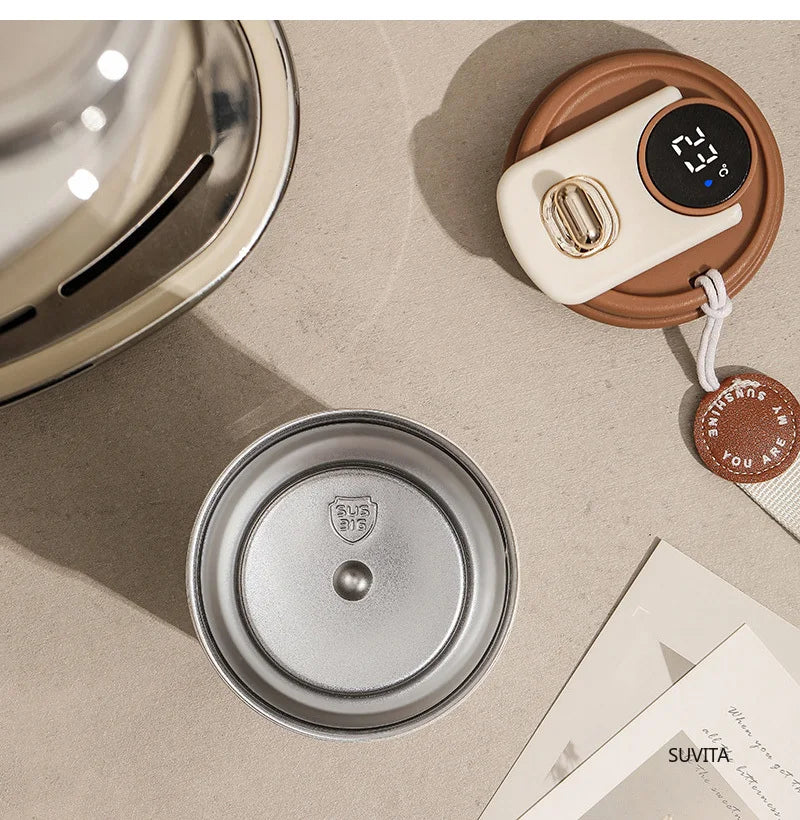 450ML Thermos Water Bottle Smart Display Temperature Stainless Steel Vacuum Coffee Cup Keep Cold and Heat Travel Thermal Mug